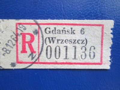 TIMBRE GADANSK-VINETA-PENTRU RECOMANDATA foto
