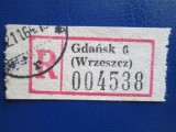 TIMBRE GDANSK-VINETA PENTRU RECOMANDATA, Stampilat