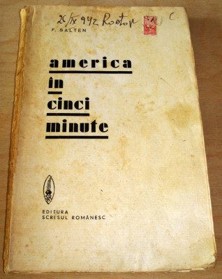 America in cinci minute - Felix Salten / 1941 foto