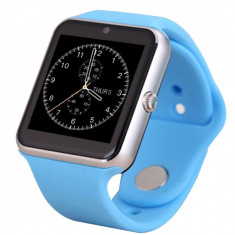 Ceas Smartwatch cu Telefon iUni U7s, Camera, Apelare BT, LCD Capacitiv 1.54 inch, Antizgarieturi, Slot Card, Metalic, Albastru foto