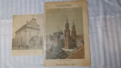BISERICA CATEDRALA DIN SIBIU 1906 SI VECHEA BISERICA ORTODOXA DIN SIBIU CETATE foto