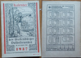 Calendarul popular din Transilvania , Sibiu , 1937 , in germana