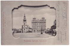 #1814- Romania, Temesvar, Timisoara-Fabrica cp. circ. 1901: Pta. Kossuth, anim. foto