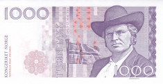 Bancnota Norvegia 1.000 Takk 2016 - SPECIMEN ( proba pe hartie cu filigran ) foto