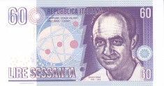 Bancnota Italia 60 Lire 2016 - SPECIMEN ( Enrico Fermi - hartie cu filigran ) foto