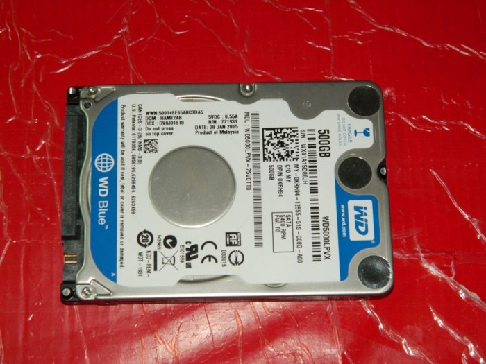 HDD laptop 2.5" 500GB Western Digital Blue WD5000LPVX-08V0TT5 SATA3 6GB/sec foto mare HDD laptop 2.5" 500GB Western Digital Blue WD5000LPVX-08V0TT5 SATA3 6GB/sec foto mare