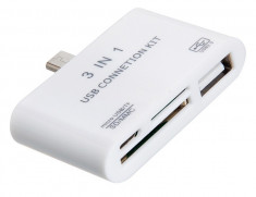 Kit OTG Smart card reader, hub, microUSB foto