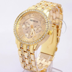 Ceas Dama Geneva Gold Silver Edition + Cutie Cadou foto