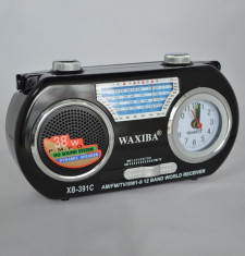 Mini Radio AM/FM/SW cu ceas Waxiba XB-391C foto