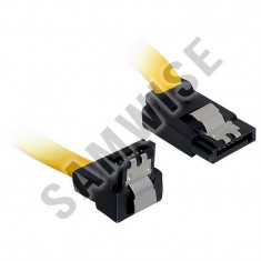 Cabluri SATA, lungime 50cm, HDD, SSD, Unitati Optice, 90 grade, culoare galbena foto