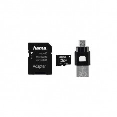 Card Hama microSDHC 16GB 22 Mbs Clasa 10 cu adaptor SD si card OTG USB foto