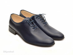 Pantofi barbati piele naturala bleumarin casual-eleganti cod P65 - Editie de LUX foto