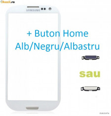 Ecran Geam Sticla Samsung Galaxy S3 negru + Buton home galaxy s3 foto