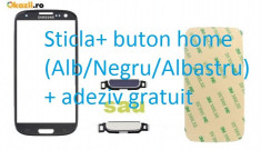 Ecran Geam Sticla Samsung Galaxy S3 negru +buton home+adeziv foto