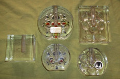 lot cinci soliflore sticla masiva - soliflora (6) Walther design foto