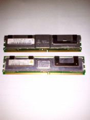 Kit 2 + 1 Gb Ram DDR2 / ECC Server Ram / PC2-5300F/ Dual chanell/ cu radiator foto