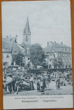 Sibiu , Hermannstadt , Nagyszeben , Piata , necirculata , inceput de secol 20, Printata