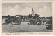 #1841- Romania, Sacuieni, Szekelyhid cp. necirc. 1928: Biserica rom.-catolica foto
