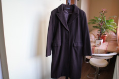 Palton maro-ciocolatiu, lana 100%, gros si calduros foto