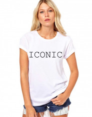 Tricou dama alb - ICONIC foto