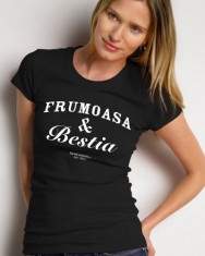 Tricou dama negru, Frumoasa si Bestia foto