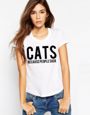 Tricou dama alb - CATS foto