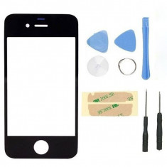 Geam touchscreen iphone 4,4s+unelte negru si alb foto