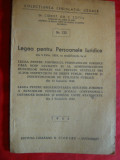 C.Gr.C.Zotta -Legea pt Persoanele Juridice- 1924 cu modificari la zi -Ed.1944