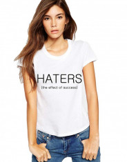 Tricou dama alb - HATERS foto