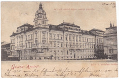 #1832- Romania, salutari Arad carte post. circulata 1899: Palatul Cailor Ferate foto