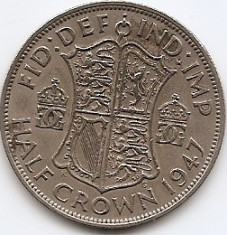 Marea Britanie ? Crown 1947 - George VI (with &amp;quot;IND:IMP&amp;quot;) JM1 , 32.3 mm KM-866 foto