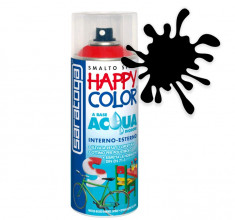 Spray vopsea Negru Lucios Ral 9005 HappyColor Acqua pe baza de apa, 400ml foto