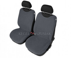 Set huse scaune fata tip maieu pentru Seat Altea, Pollar de culoare Gri, 2 bucati foto