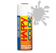 Spray vopsea termorezistenta Aluminiu, HappyColor pentru temperaturi ridicate, 400ml foto
