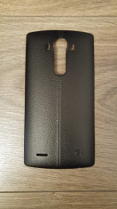 Capac spate negru din piele pentru LG G4 cu suport NFC foto