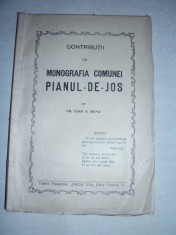 MONOGRAFIA COMUNEI PIANUL DE JOS, JUDETUL ALBA //CCA 1920 foto