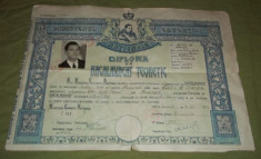 diploma de bacalaureat teoretic 1946 foto