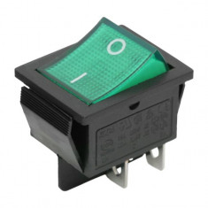 Intrerupator basculant 1 circuit 16A-250V OFF-ON, lumini de verde, Set comutatoare 5 buc foto