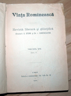 CARTE VIATA ROMANEASCA 1910 foto