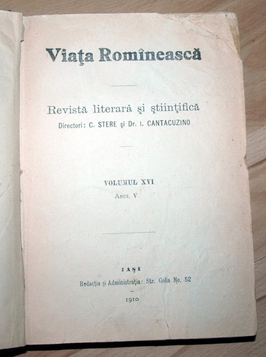 CARTE VIATA ROMANEASCA 1910