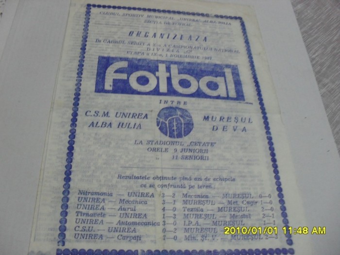 program Unirea Alba I. - Muresul Deva