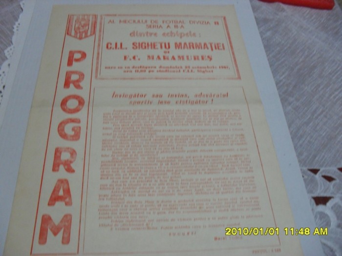 program CIL Sighet - FC Maramures B.M.