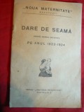 Dare de Seama - Noua Maternitate 1923-1924 -Sediul Loja Noua Fraternitate