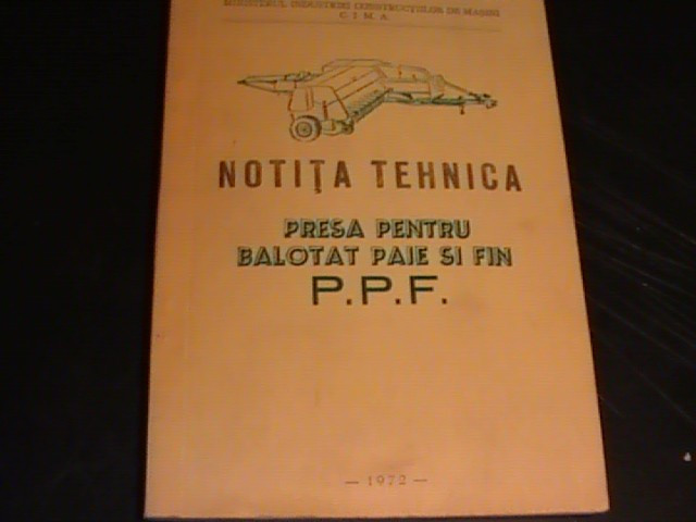 lb Facilities Forgiving NOTITA TEHNICA-PRESA PENTRU BALOTAT PAIE SI FIN-C.I.M.A.- | arhiva Okazii.ro