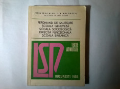 Ferdinand de Saussure, Scoala geneveza, Scoala sociologica, s.a. - Texte adnotate foto