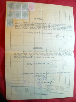 Declaratie predare pravalie a unui comerciant evreu catre comerciant roman 1946 foto