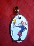Medalion vechi Disney oferit de Kodak , h= 4,5 cm , metal si email