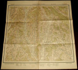 1930 Harta militara ZATRENII DE SUS si GIULESTI, judetul Valcea, format 50x48 cm