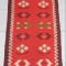 Covor Vintage tesut cu motive folclorice; Carpeta din lana; Covoras