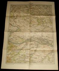 1930 Harta militara VIDIN, regiunea Timoc, format 65x48 cm foto